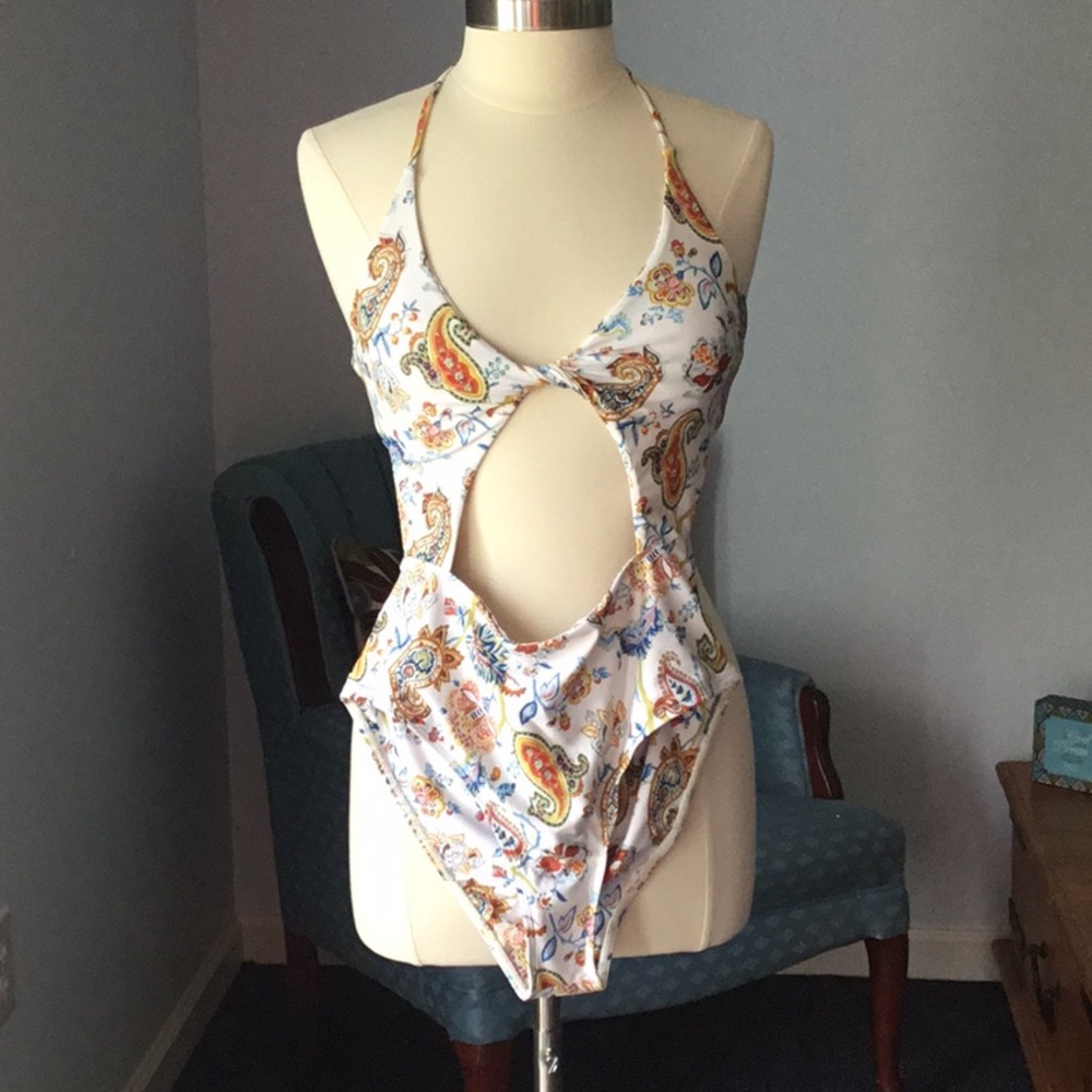 Boho Paisley Persian Floral Pattern Monokini